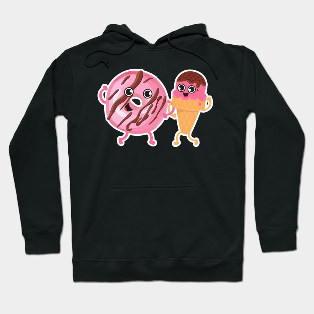 Strawberry Donut + Ice Cream Hoodie by Plushism